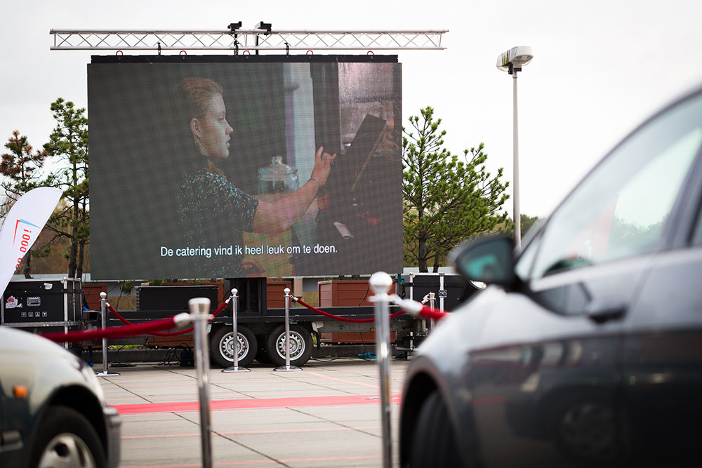 Foto van het scherm tijdens het Go Through bioscoop evenement van WSP Holland Rijnland
