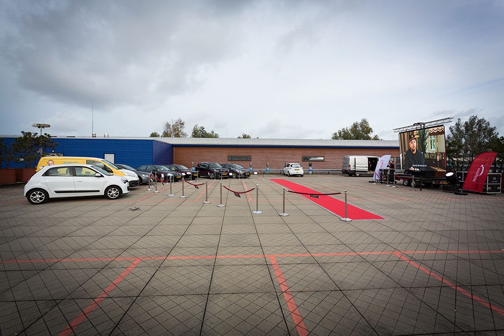 Foto van het parkeerdek van DZB Leiden tijdens het Go Through bioscoop evenement van WSP Holland Rijnland